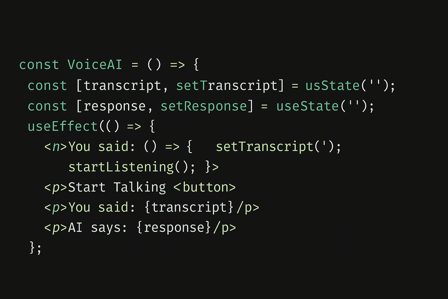 Code editor mockup